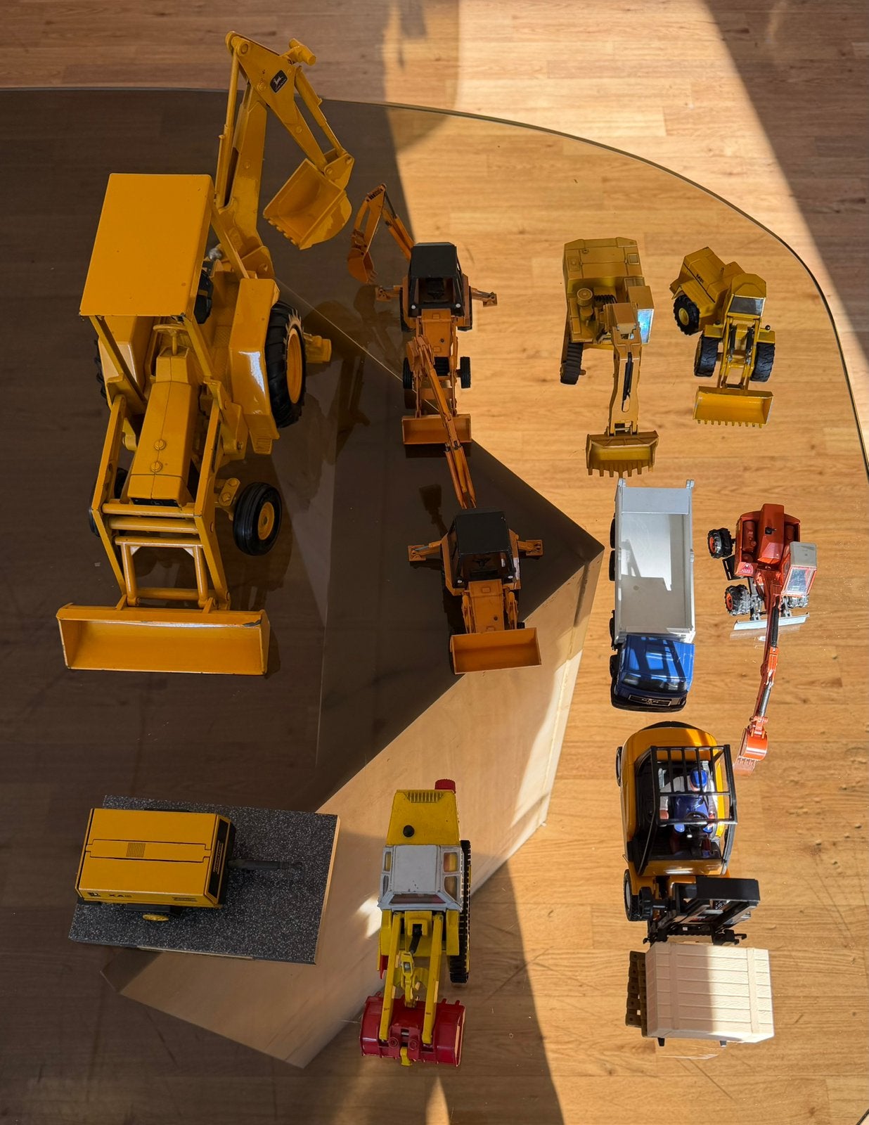 Lot bouwmachines & werfvoertuigen – John Deere, JCB, Case,…, Verzamelen, Ophalen, Gebruikt