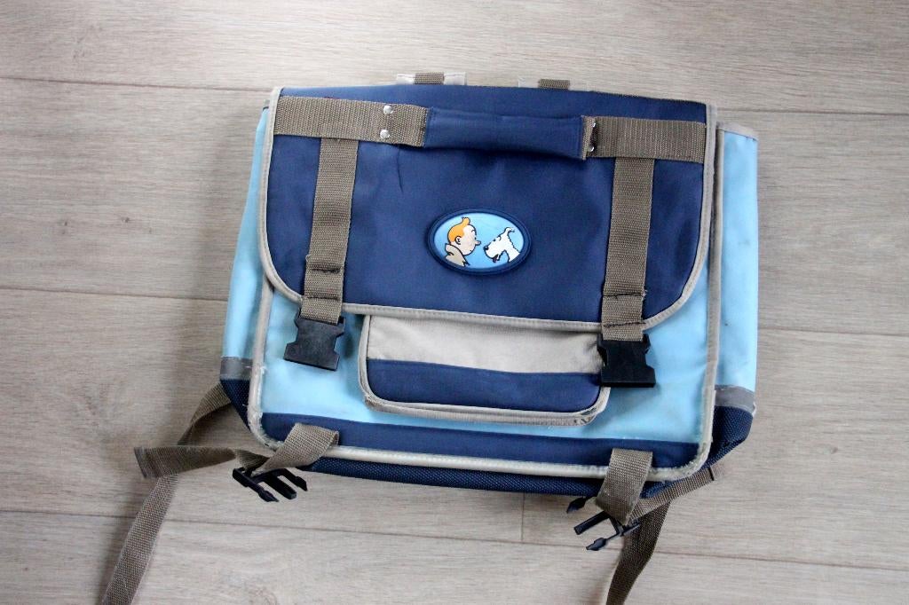boekentas schootas cartable enfant Kuifje Tintin Hergé, Verzenden, Gebruikt, Blauw