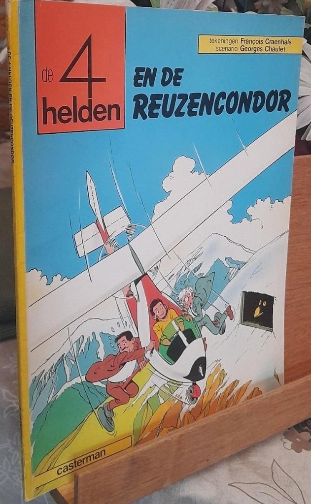 de 4 helden en de reuzencondor  1ste en enige druk 1987, Gelezen, Eén stripboek, Ophalen of Verzenden, Francois Craenhals