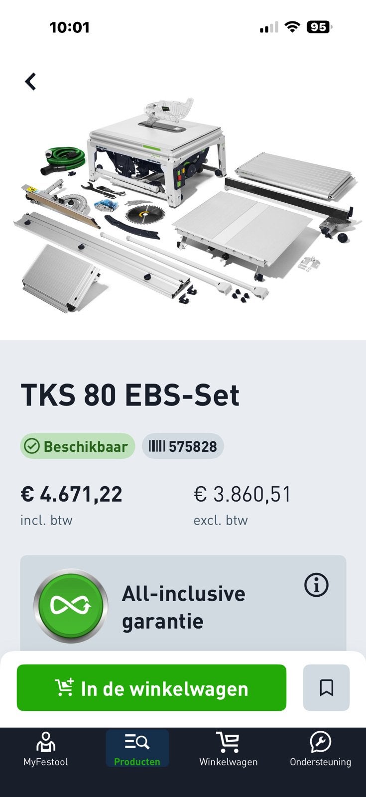 Festool zaagtafel volledige set TKS 80 ebs set, Doe-het-zelf en Bouw, Gereedschap | Zaagmachines, Ophalen, Zo goed als nieuw