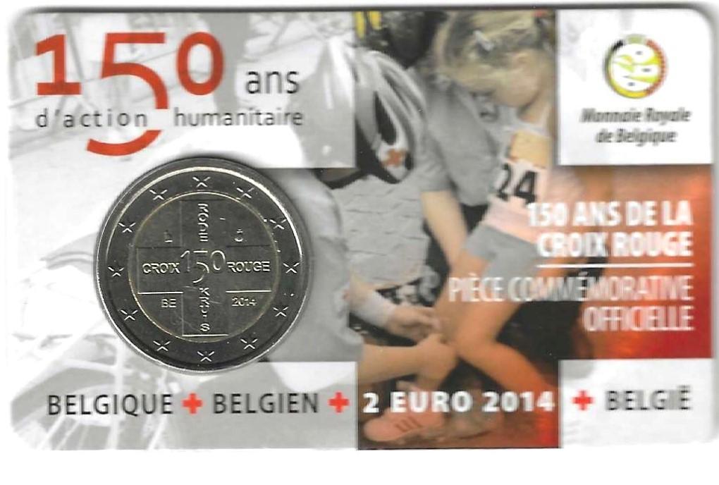 Belgique (coincard), 2 Euro 2014 FR, 150 jaar Rode Kruis., Enlèvement ou Envoi, Belgique, 2 euros, Monnaie en vrac