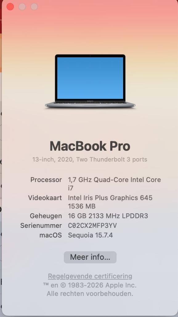 Mac Book Pro 13-inch, 2020, Two Thunderbolt 3 ports, Computers en Software, 1 TB of meer, Gebruikt, 13 inch, Azerty