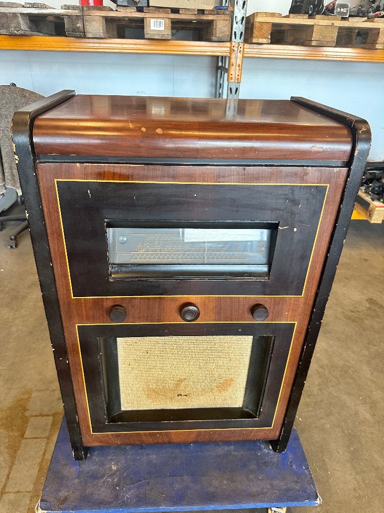 Philips 958A Art Deco radiomeubel met originele grammofoon