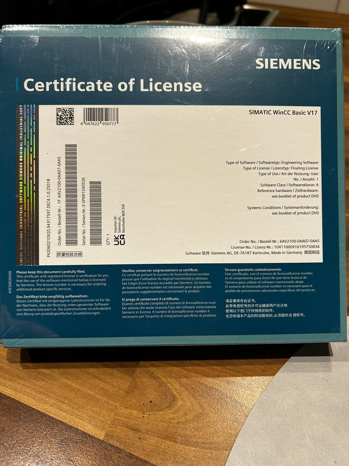 Siemens Simatic WinCC Basic V17 neuf scellé SCADA licence, Enlèvement ou Envoi, Comme neuf