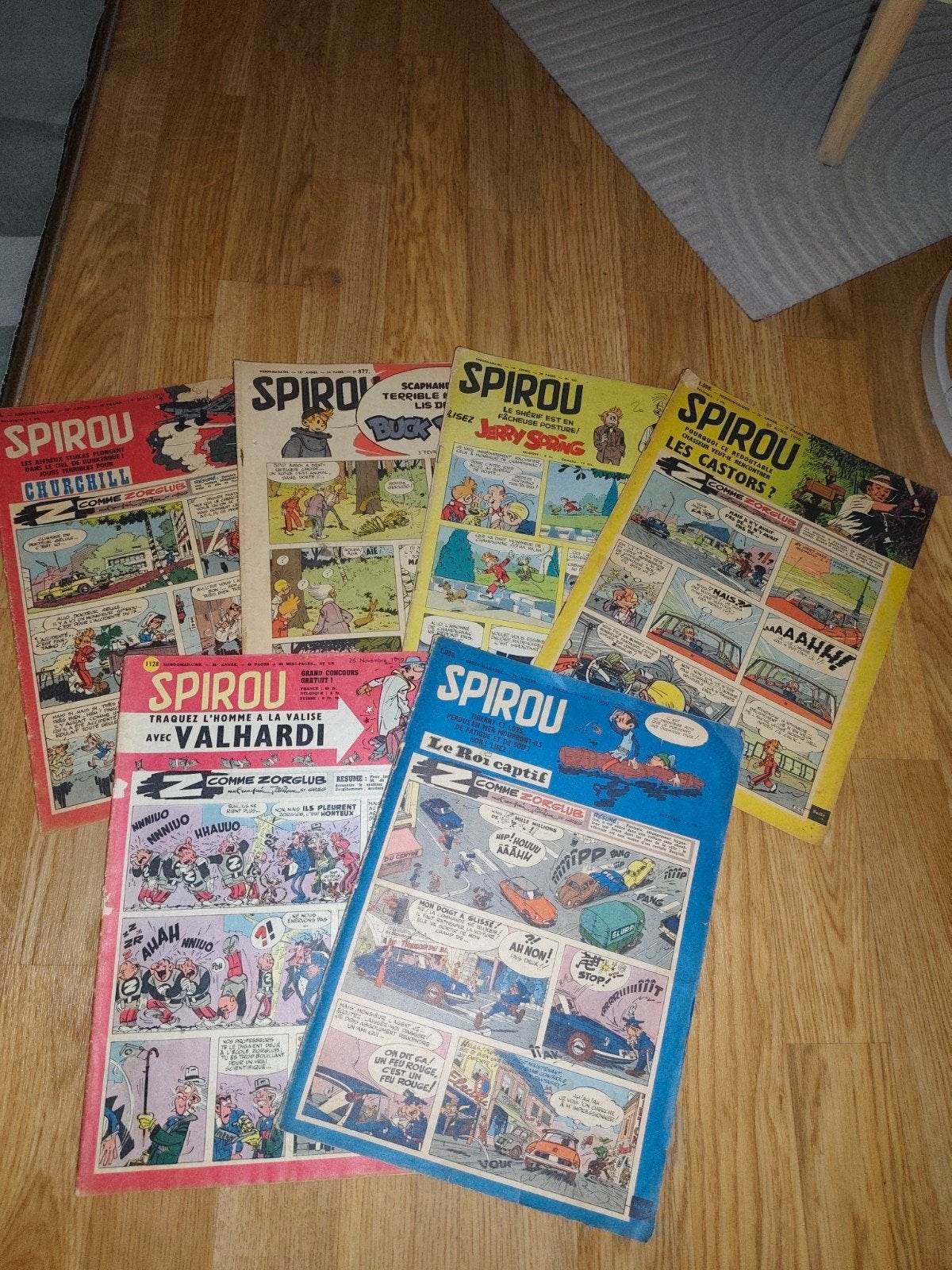 veel 6 oude Spirou tijdschriften jaar 55 en 59, Verzamelen, Tijdschriften, Kranten en Knipsels, Ophalen, 1940 tot 1960, Tijdschrift
