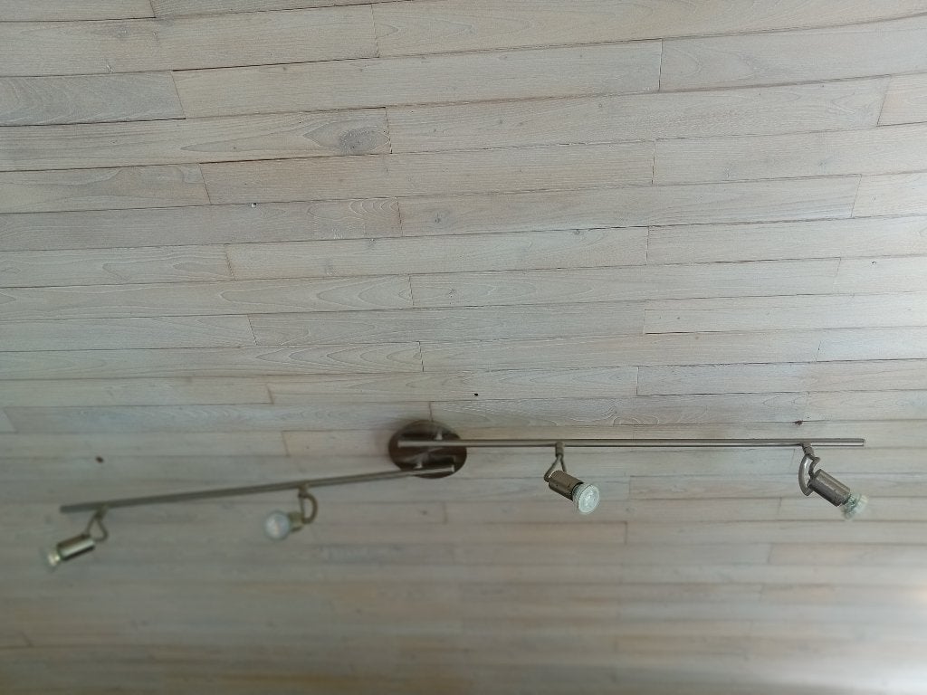 Armatuur met 4 lichtpunten en led spotjes inbegrepen, Huis en Inrichting, Ophalen, Zilver, Gebruikt, Inclusief lichtbron
