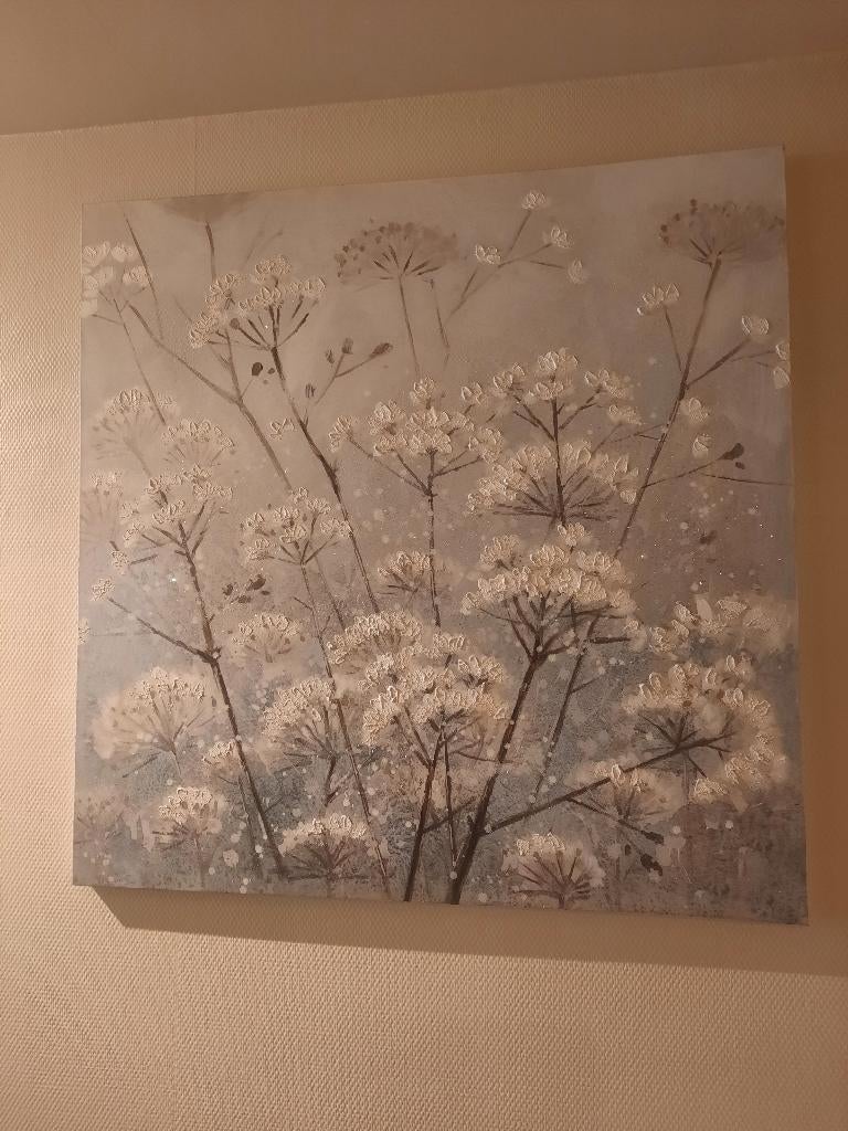 Schilderij bloemen&planten 90cm x 90cm / nieuw, Neuf, 75 cm ou plus, Enlèvement, Peinture