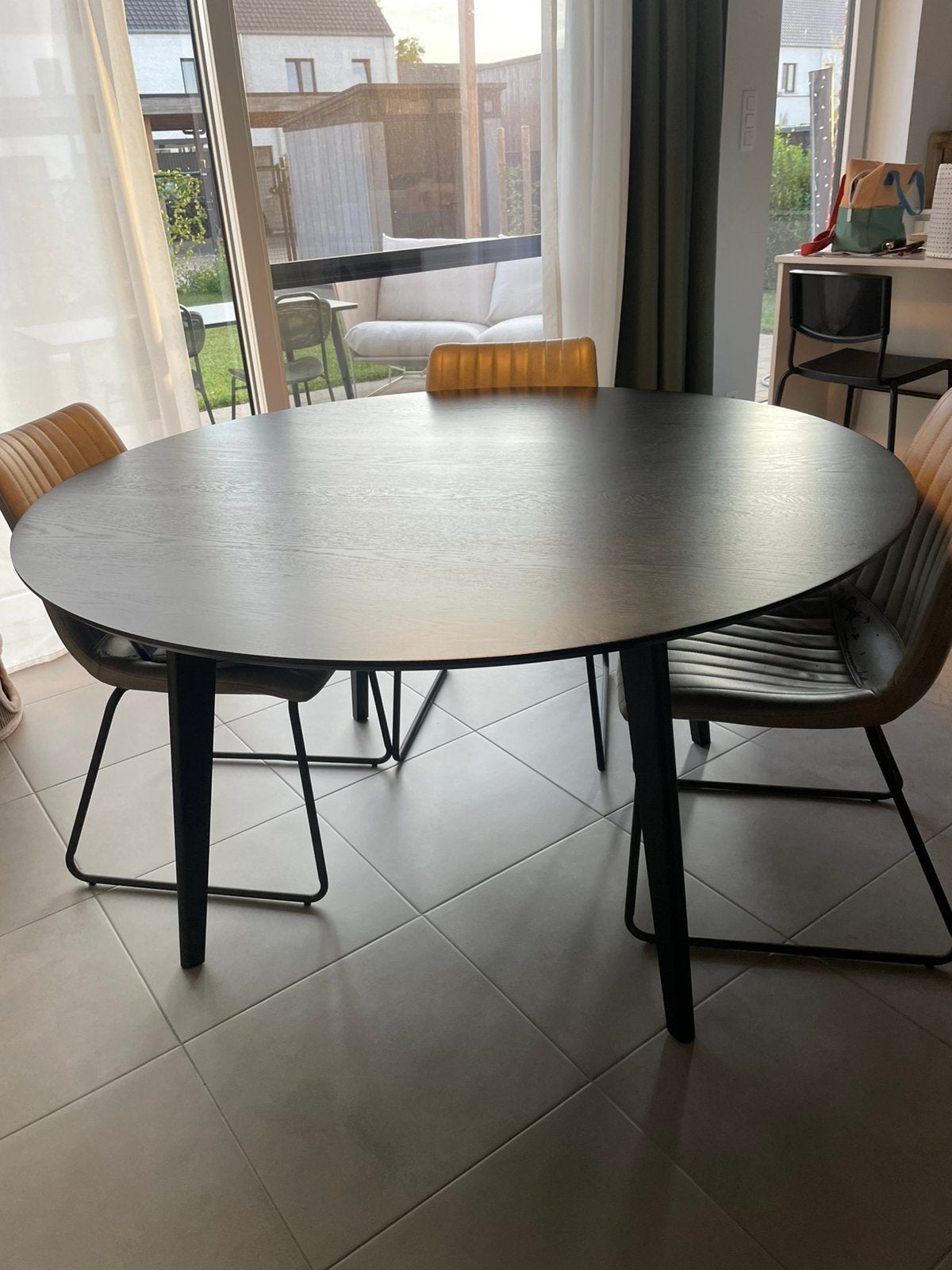 Ronde tafel 140cm, Huis en Inrichting, Ophalen, Gebruikt, Rond, Vier personen
