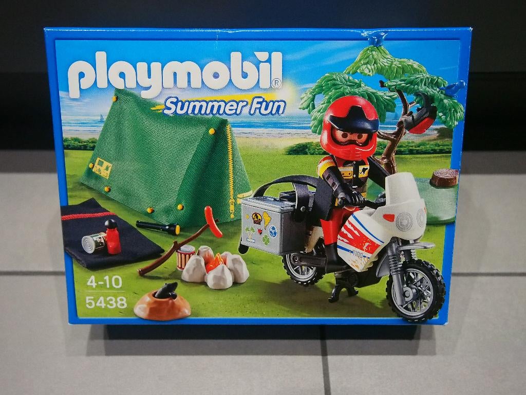 Playmobil set 5438 Kampeerder met motorfiets in nieuwstaat, Ophalen, Zo goed als nieuw