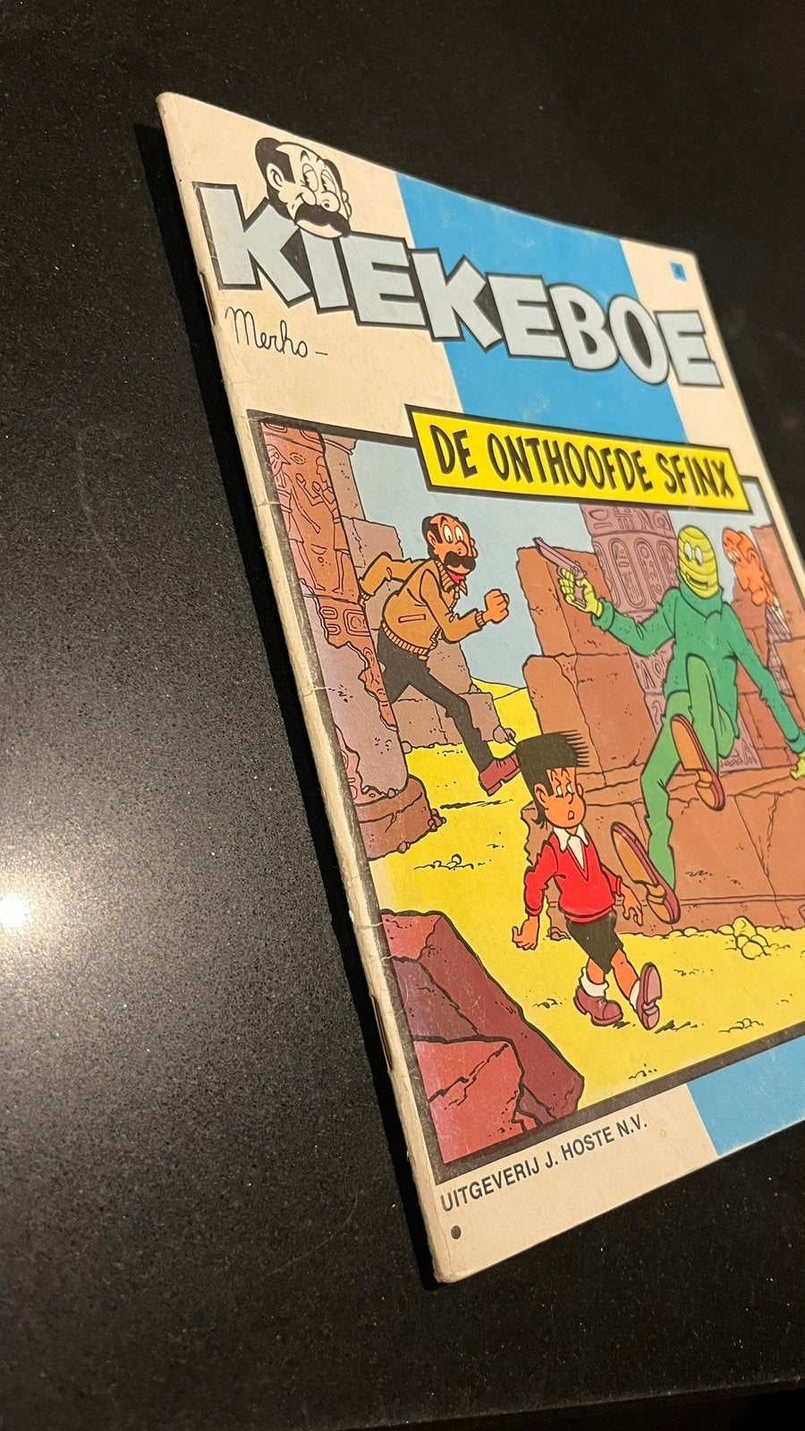 De onthoofde sfinks (kiekeboe), Une BD, Envoi, Utilisé