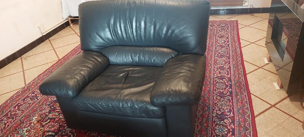 Lederen 1zit, Huis en Inrichting, Zetels | Zetels, Ophalen, Gebruikt, Eenpersoons, Minder dan 75 cm