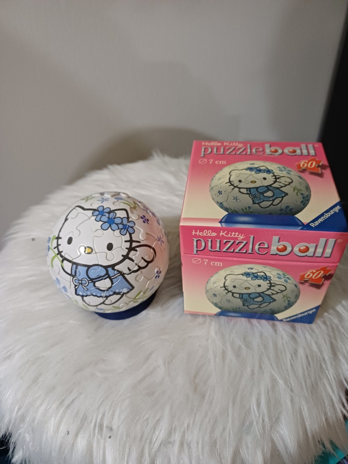 Puzzelbal 7cm, 60 stuks Hello Kitty, Enlèvement, Moins de 500 pièces, Comme neuf, Puzzle