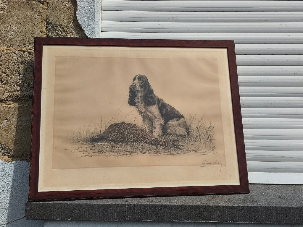 gravure signe leon danchin, Ophalen of Verzenden, Gravure
