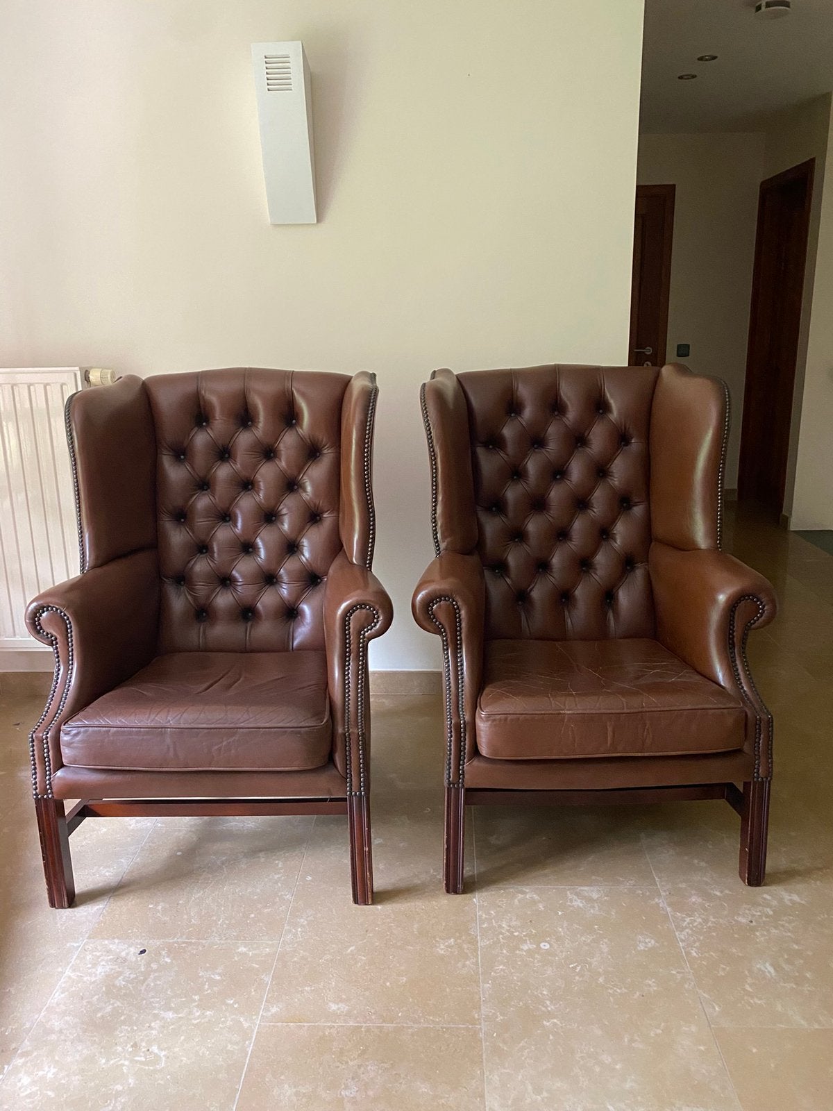Chippendale wing chairs, Ophalen, Chippendale, 50 tot 75 cm, Leer
