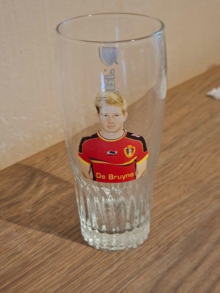 Bierglas / Jupiler / Kevin De Bruyne / WK Brazilië 2014, Verzamelen, Ophalen of Verzenden, Zo goed als nieuw, Bierglas