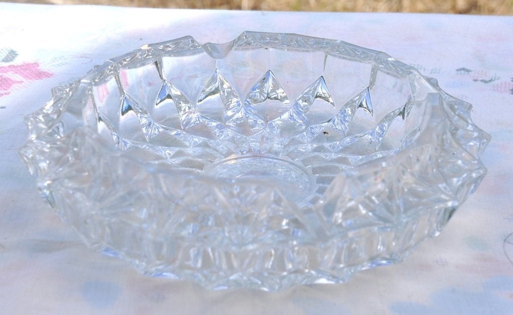 cendrier rond en verre moulé, Enlèvement ou Envoi