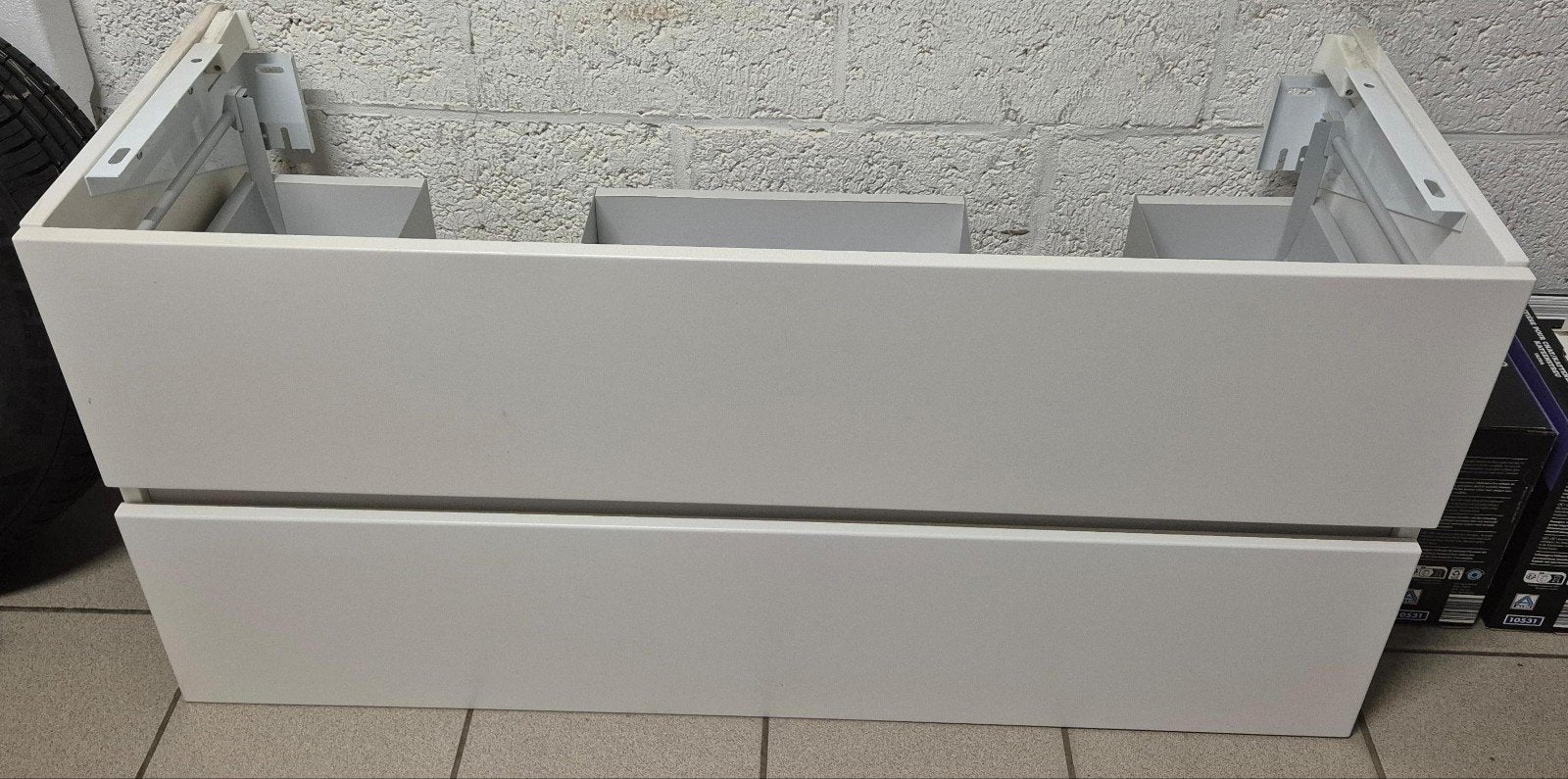 BadkamerKAST, wit, 120 cm x 46 cm, Ophalen