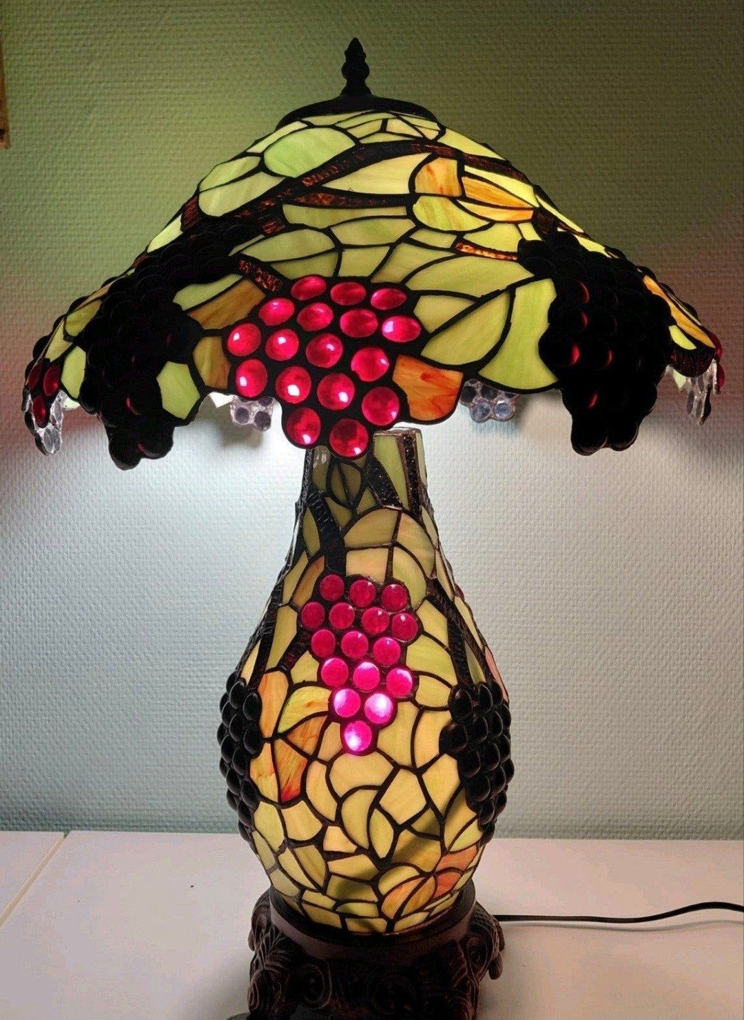 Tiffany Lamp ( Groot ), Huis en Inrichting, Ophalen, Tiffany lamp, Groen, 60 cm