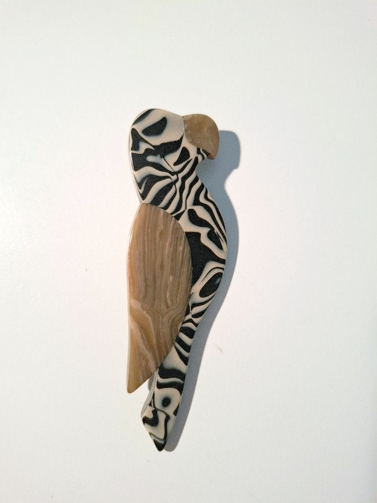 Prachtige broche Lea Stein Papegaai, Handtassen en Accessoires, Broches, Ophalen of Verzenden, Gebruikt, Wit, Koper