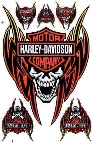 Harley Davidson stickerset stickers stickervel, Motoren, Ophalen of Verzenden