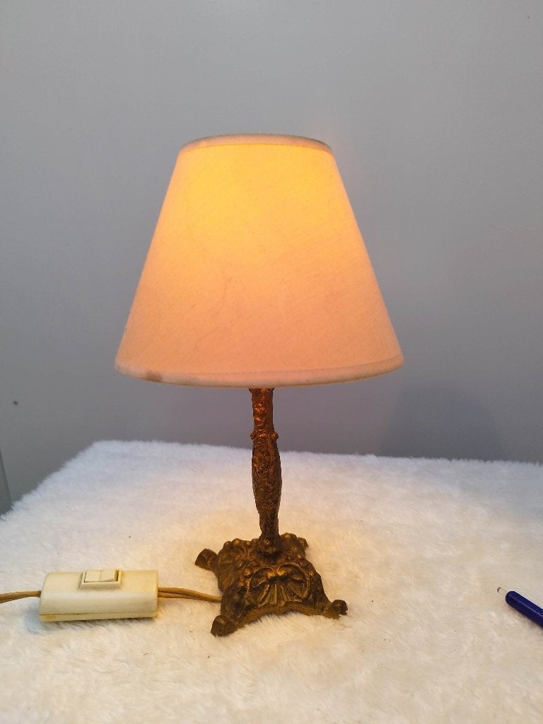Petite lampe de chevet vintage classique baroque doré, Antiquités & Art, Enlèvement ou Envoi