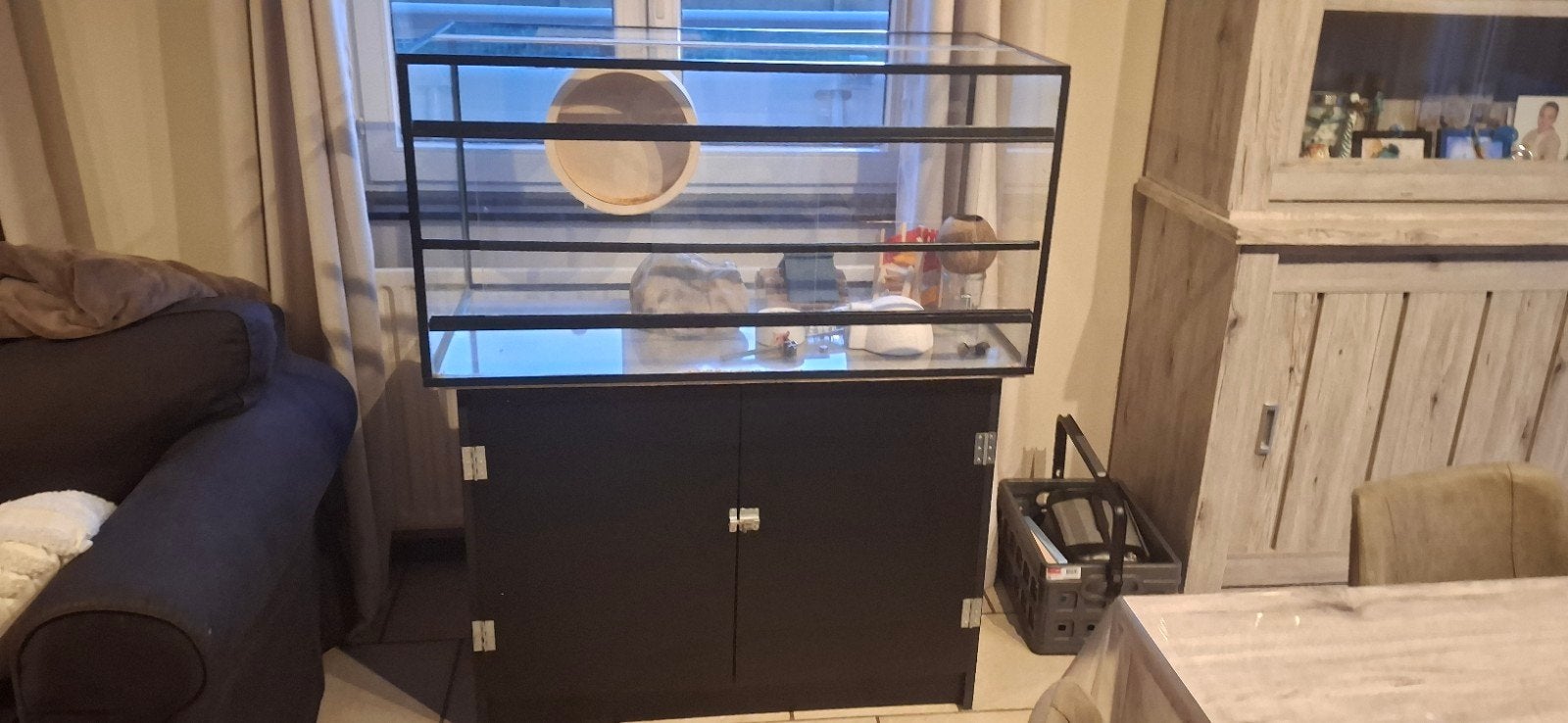 Groot hamsterhok 100cm + kast + veel accessoires, Niche, Moins de 60 cm, 75 à 110 cm, Comme neuf