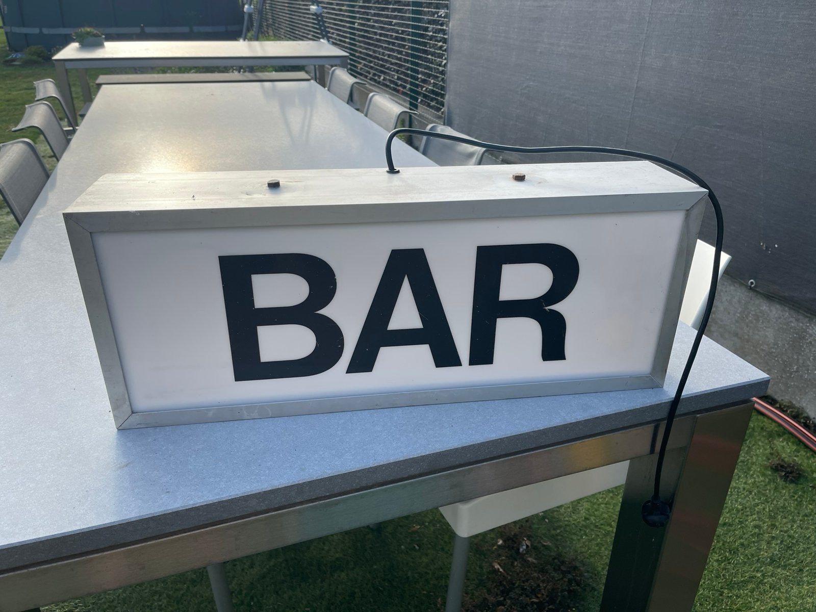 Werkende lichtreclame alu plexi bar, Enlèvement ou Envoi, Comme neuf