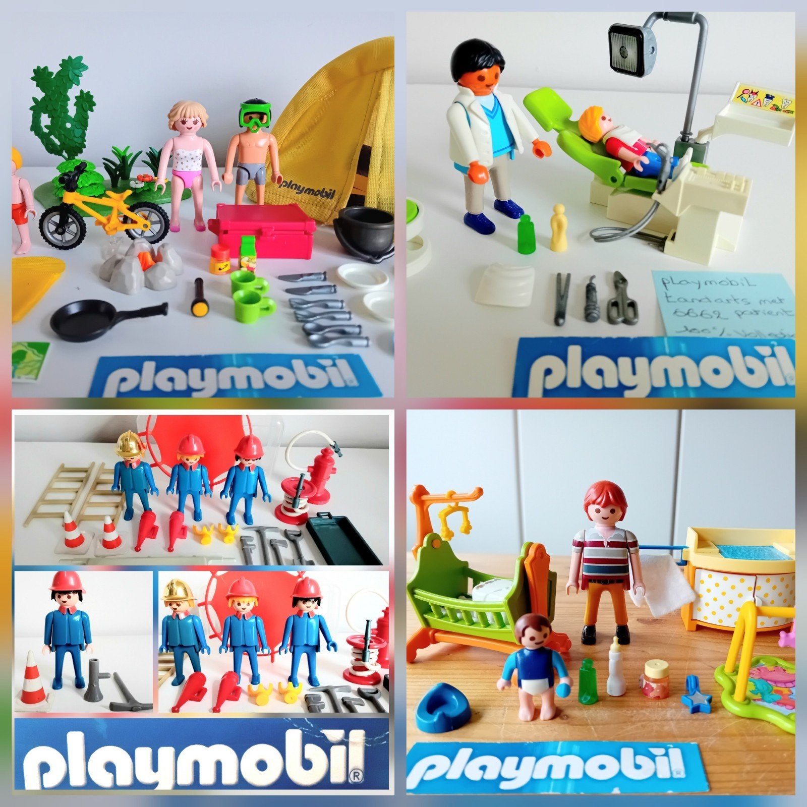 playmobil 10€/set ,kamperen,tandarts,brandweer,kinderkamer., Ophalen of Verzenden, Zo goed als nieuw