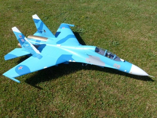 JET BITURBINE SU-27, Ophalen, Zo goed als nieuw, Elektro, RTF (Ready to Fly)