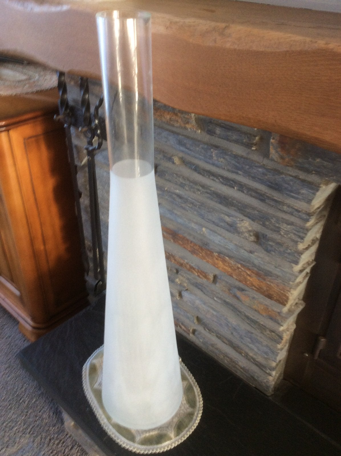 Vaas met mat glas, Ophalen of Verzenden, Zo goed als nieuw, Glas