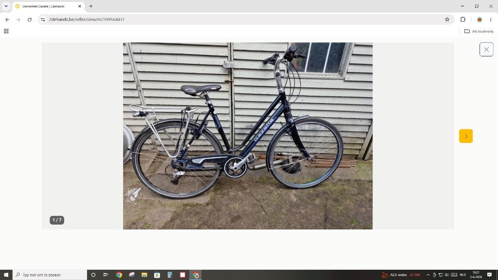 damesfiets Gazelle, Ophalen, Gebruikt, Velgrem, Versnellingen