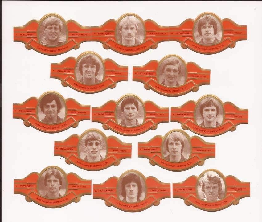 AJAX kampioen  79-80 : reeks sigarenbanden, Verzamelen, Verzenden, Zo goed als nieuw