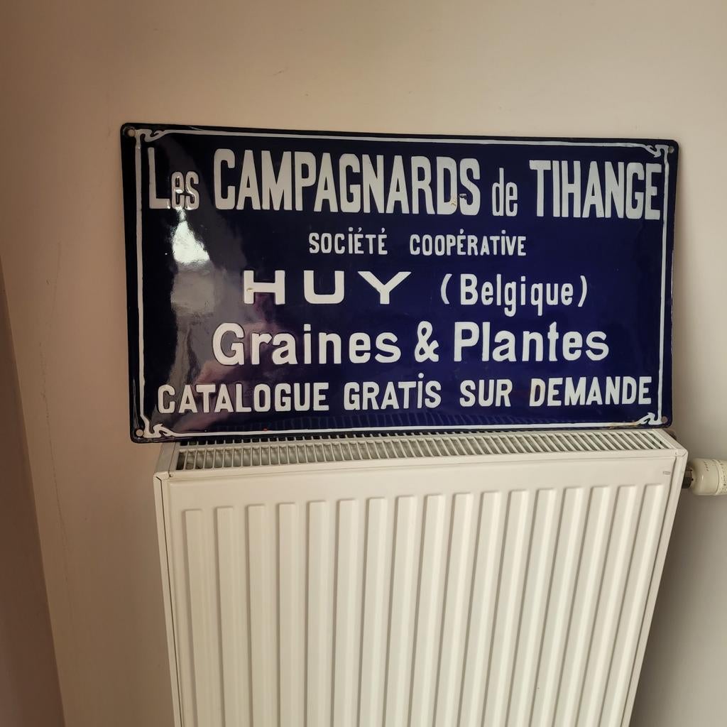 Ancien plaque émaillée les campagnards huy, Enlèvement ou Envoi