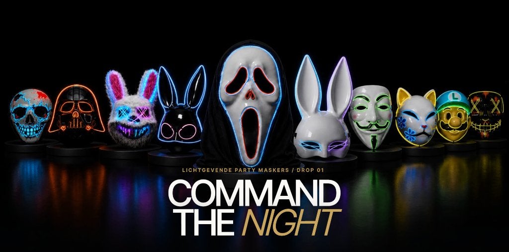 Masques LED | 10 modèles | Skull, Bunny, Scream et plus, Hobby & Loisirs créatifs, Articles de fête, Neuf, Enlèvement ou Envoi