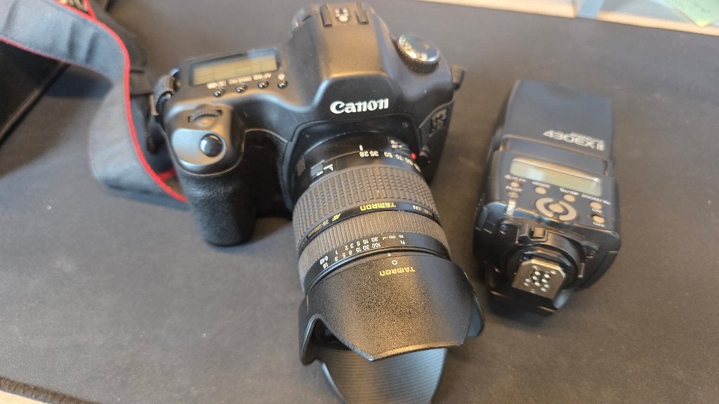 Fototoestel Canon EOS 5D met lens en flits, Audio, Tv en Foto, Ophalen, Gebruikt, Spiegelreflex, Canon