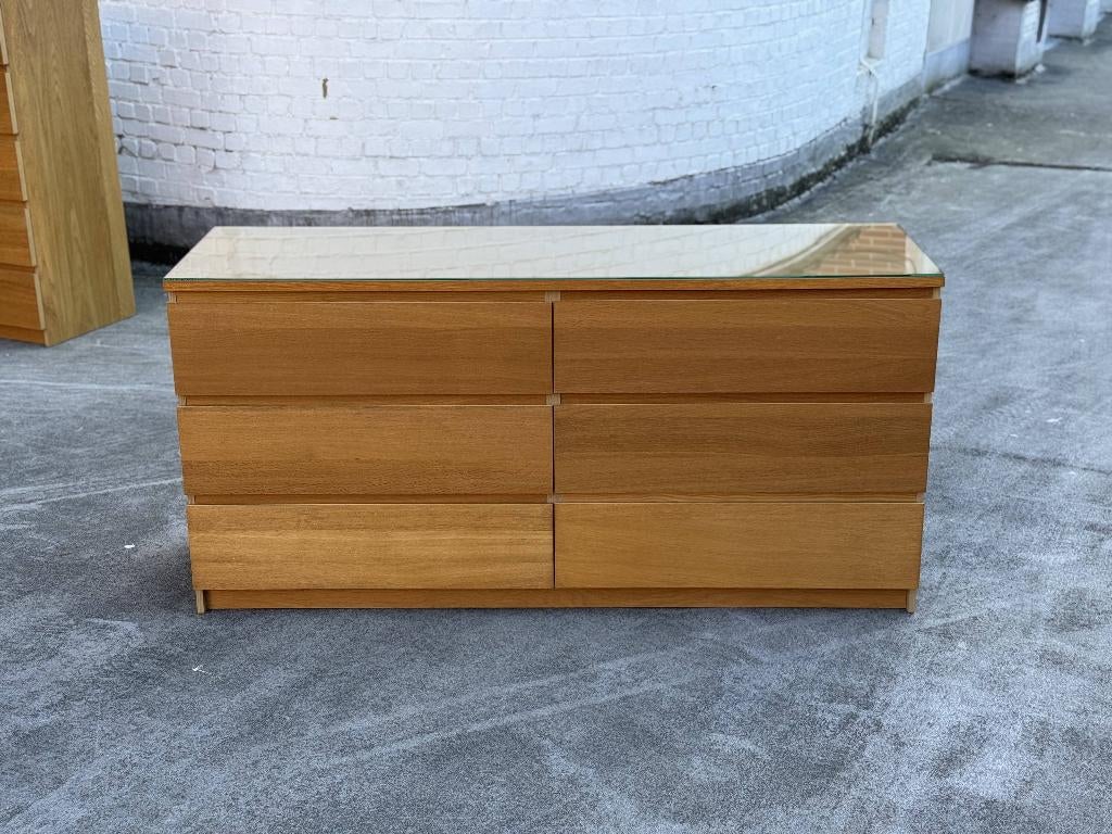 Commode IKEA MALM, 5 laden of meer, Ophalen, Gebruikt, Eikenhout