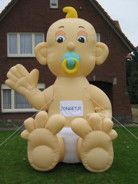 opblaasbare baby, Ophalen, Zo goed als nieuw