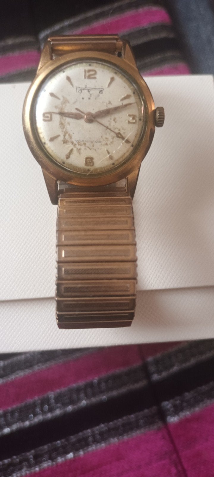 1 Ancien Montre Homme Vintage plaqué  en Panne, Enlèvement, Montre-bracelet, 1930 à 1960