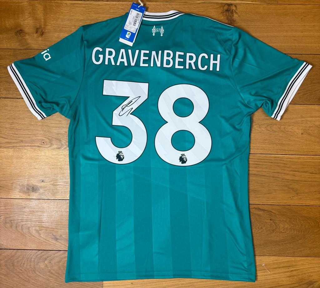Gesigneerd Gravenberch shirt, Collections, Articles de Sport & Football, Enlèvement ou Envoi