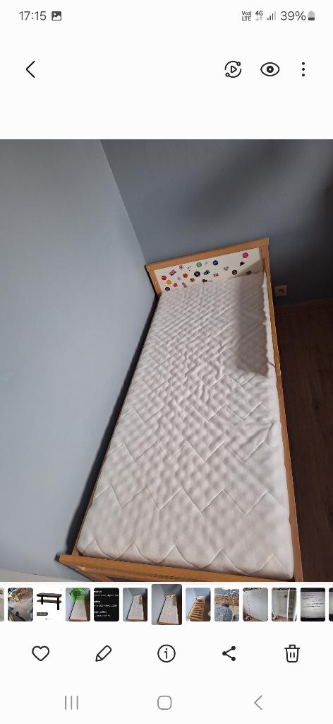 Lit, Matelas, 70 à 85 cm, Comme neuf, Enlèvement
