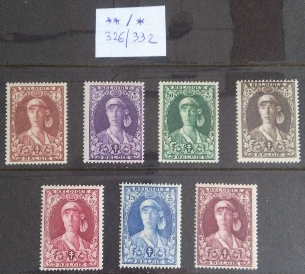 326-332 **/* Tuberculosebestrijding, Sans timbre, Enlèvement ou Envoi, Non oblitéré, Autre