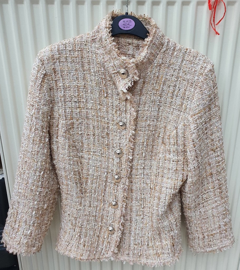 Speciale beige vest met pailletten maat S, Kleding | Dames, Jasjes, Kostuums en Pakken, Beige, Ophalen of Verzenden, Jasje, Maat 36 (S)