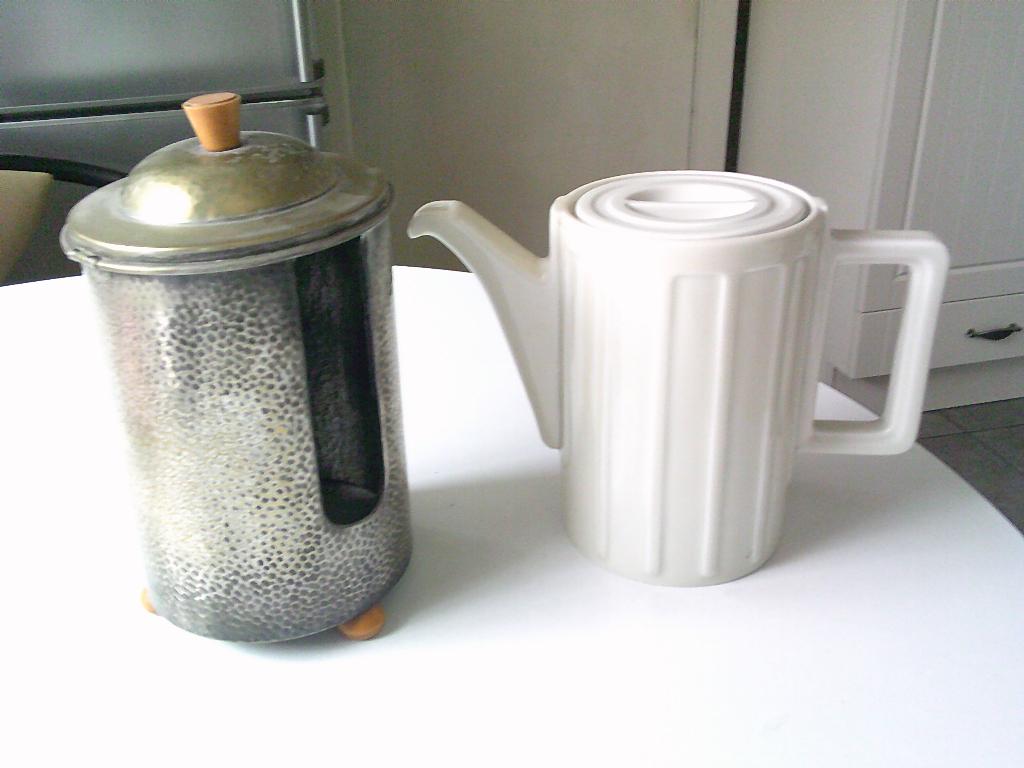 koffie kan WMF zilver met koffie kan in porselein, Ophalen, Zilver