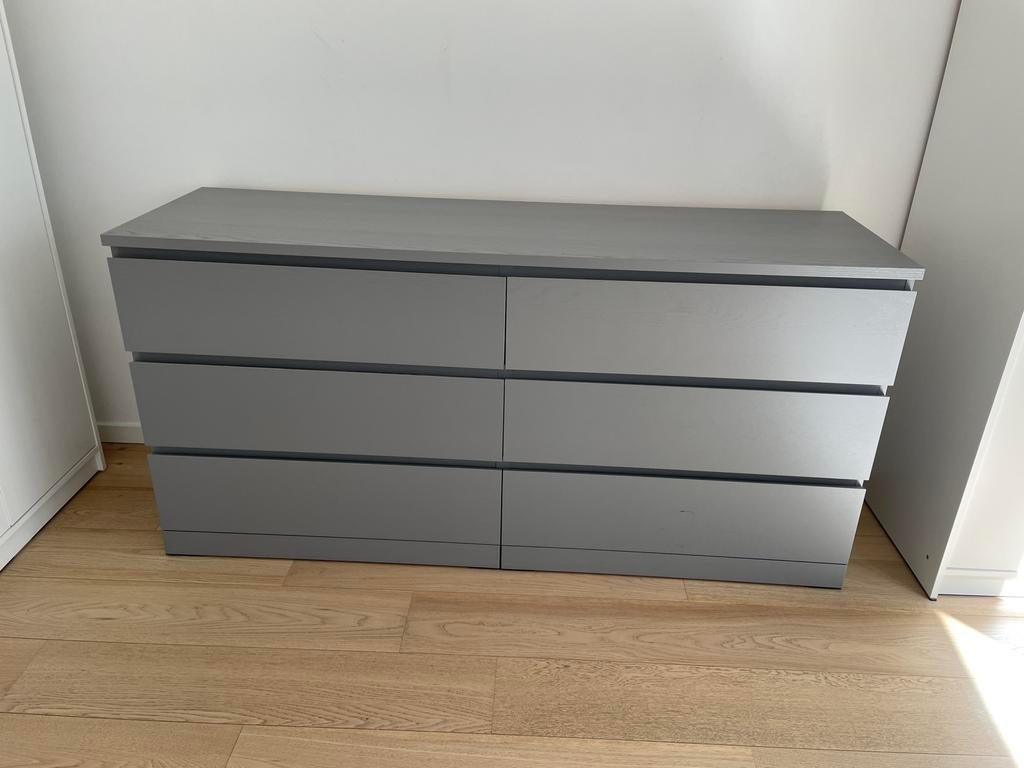 Commode Malm gris, Ophalen, Gebruikt, 5 laden of meer, 150 tot 200 cm