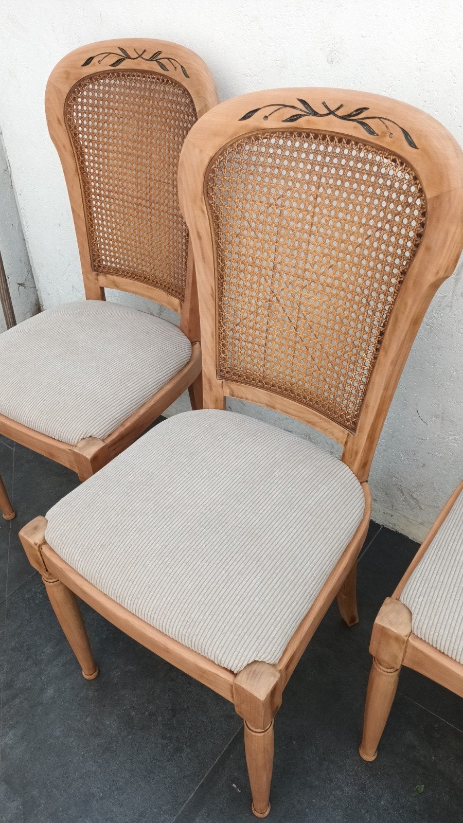 Set de 4 chaises vintage que j’ai restaurées à la main., Enlèvement ou Envoi