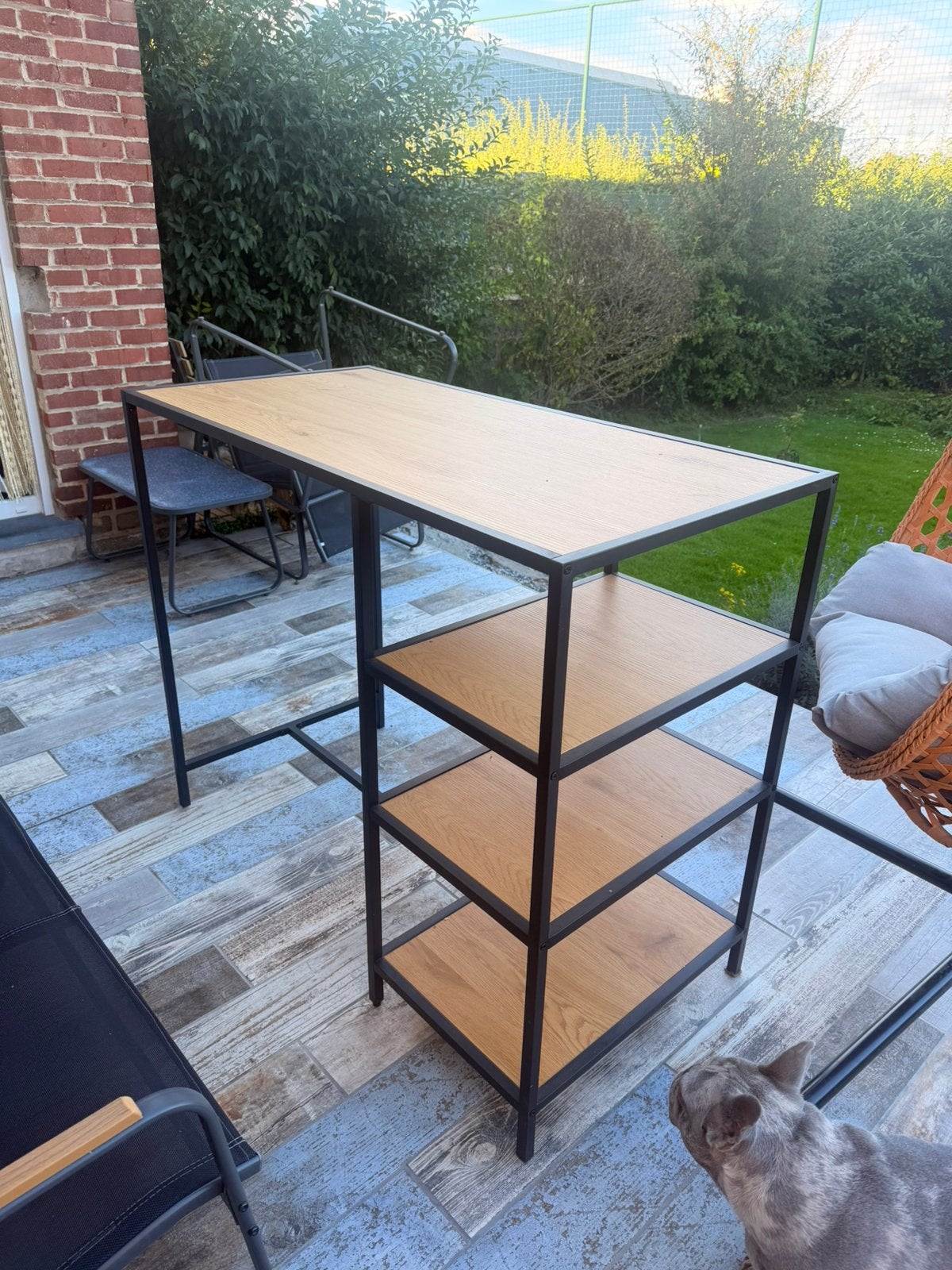 Table haute + 3 chaises hautes, Maison & Meubles, Enlèvement, Utilisé