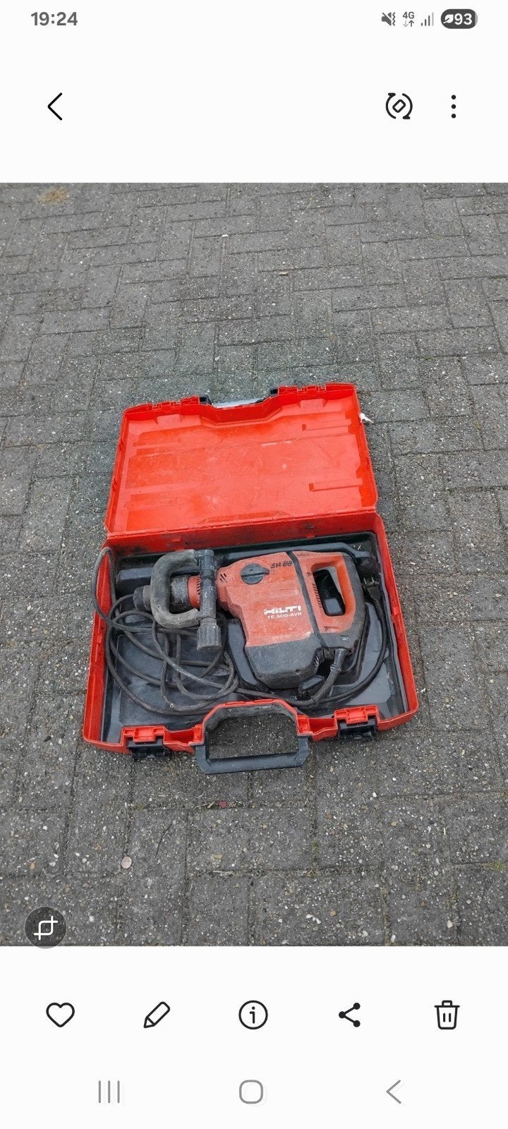 hilti breekhamer te 800, Enlèvement