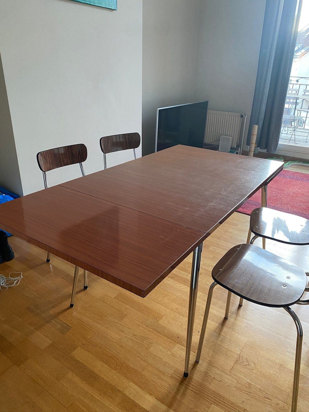Table et chaises formica, Maison & Meubles, 150 à 200 cm, Cinq personnes ou plus, Enlèvement, Utilisé