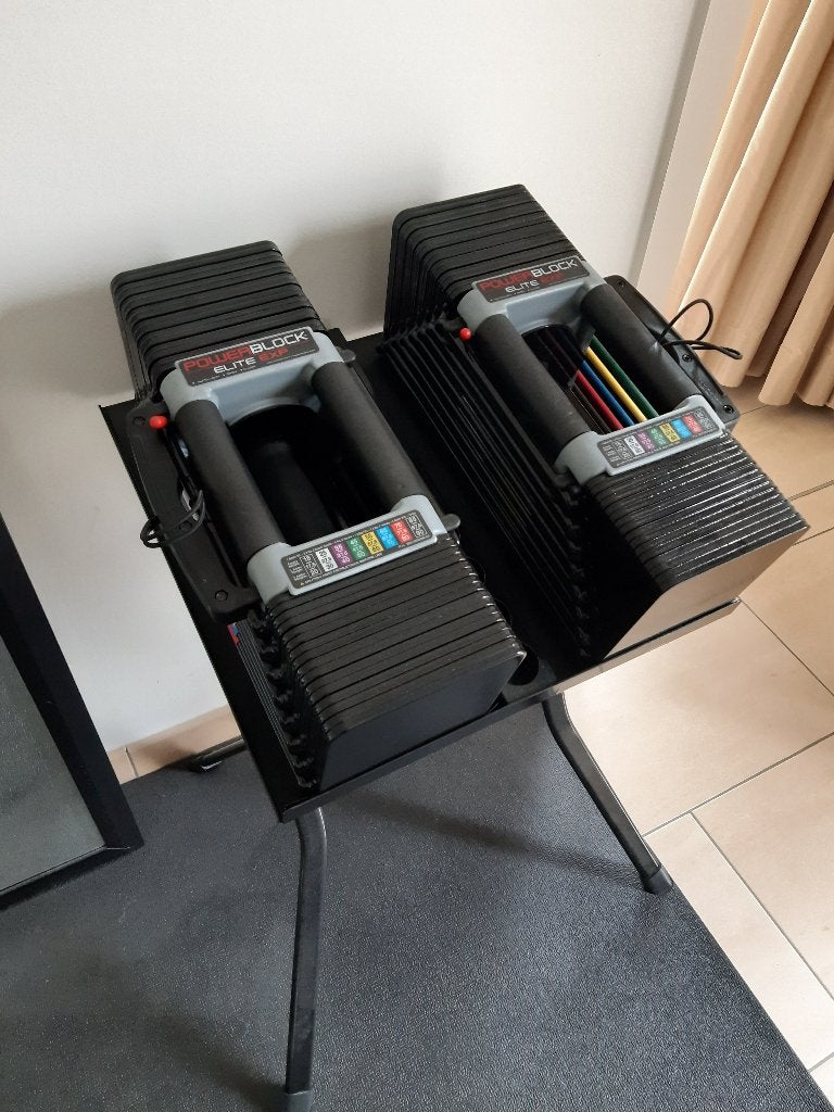 Elite EXP90 Powerblock halters, Sport en Fitness, Ophalen, Zo goed als nieuw, Armen, Halterset