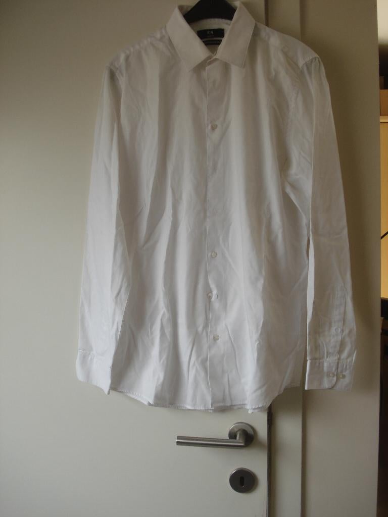C&A wit hemd, heren/jongens. mt M 39/40, Kleding | Heren, Overhemden, Wit, Zo goed als nieuw, Halswijdte 39/40 (M), C&A